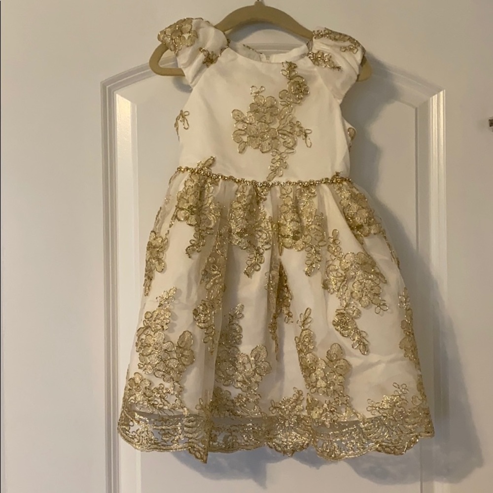 3T Rare Editions Gold and Ivory Dress